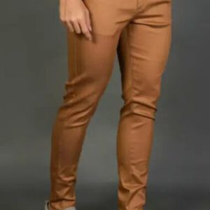Calca Alfaiataria Caramelo Com Ajustador De Cos